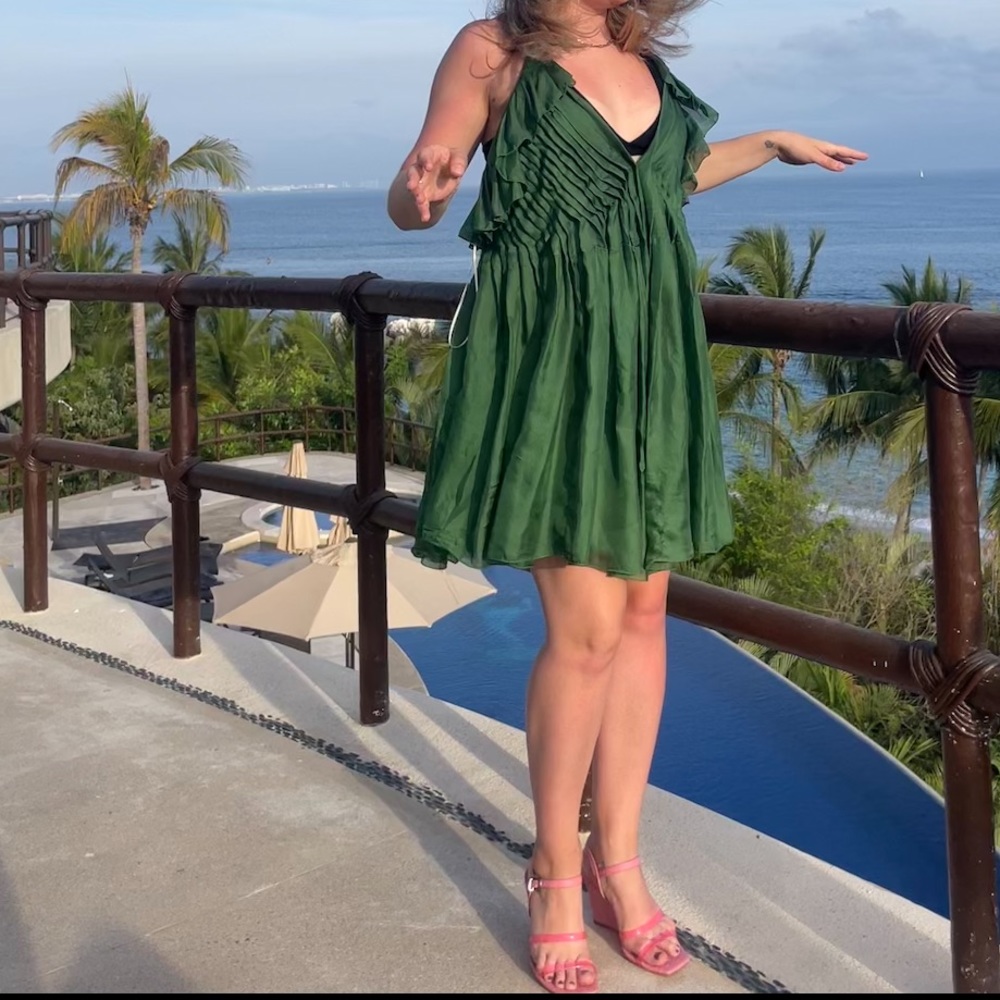 Leon Max 100% Silk Strappy Dress